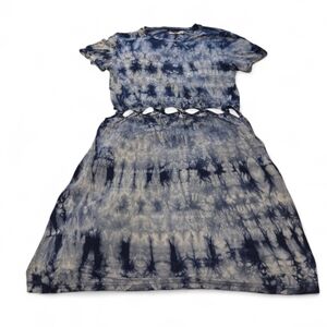 American Eagle Outfitters Blue TieDye Dress CutOuts Y2K 90's Festival Size Large